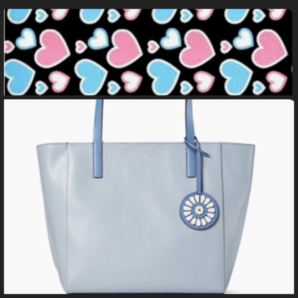 Kate Spade ♠️ Rosa medium tote frosted blue - Picture 2 of 9